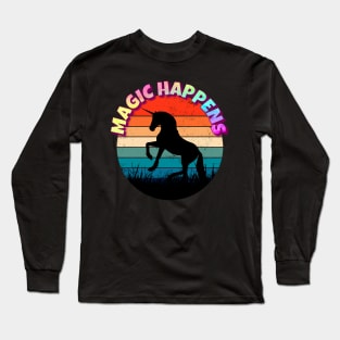 Unicorn Magic Happens Long Sleeve T-Shirt